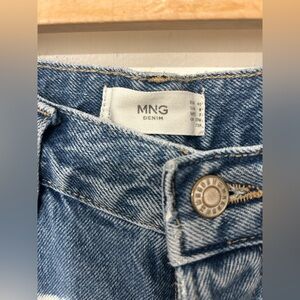 MNG Denim Blue &white jeans size 8